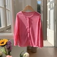 thumbnail image 5 of Sentmoon Sun Shirt Kids UPF 50+ Long Sleeve Cotton Workout Tops Girl Solid Color Button Boys and Girls Jackets Lightweight 2025 Summer for Beach Vacation Pink 3 Years, 5 of 10