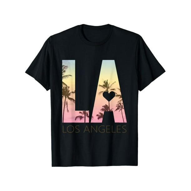 Cotton Short Sleeve Los angeles T-Shirt Sunset La Tee Shirt T-Shirt for Men Women