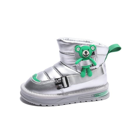 

Boys Girls Winter Cotton Shoes Fur Lining Anti-Skid Wear-Resistant Warm Snow Boots Children s Ankle Boots