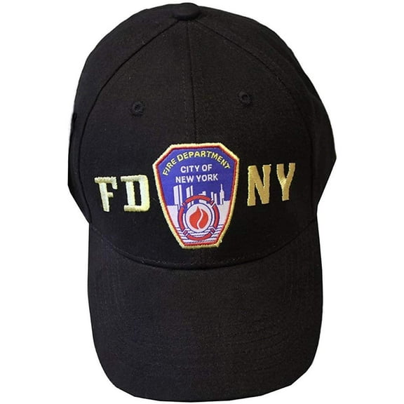 FDNY Men's Baseball Hat Officially Licensed Caps Fire Dept New York City Black-99402b
