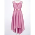 thumbnail image 3 of CHICTRY Girls Chiffon Sequins Birthday Party Proms Dress Pleated High-low Hem Flower Girls Dress Pink 8, 3 of 7
