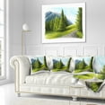 thumbnail image 2 of Designart Road in Green Mountains - Landscape Printed Throw Pillow - 16x16, 2 of 4
