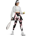 thumbnail image 5 of COEQINE Yoga Skirted Legging with Pockets for Women Moisture-Wicking Breathable Leggings with Skirts Pink Camouflage Print Elastic High Waist Golf Pickleball Leggings, M, 5 of 7