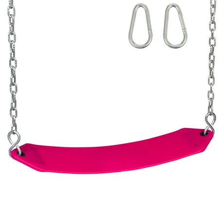 Residential Seat - Swing Set Stuff Inc. Residential Belt Seat with Chains and Hooks (Pink)