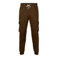 thumbnail image 4 of JTieacloth Mens Casual Pants Solid Color Casual Trousers With Side Pockets Comfortable Flat Front Design For Everyday Wear Brown, 4 of 5