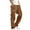 Coffee, variant on AherBiu Cargo Pants for Men Casual Baggy Hiking Drawstring Trousers with Multi Pockets Loose Workout Joggers Sweatpants