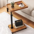 thumbnail image 3 of QinaQin Table d'Appoint en C, Hauteur Réglable, Pivotement à 360°, Bois, 3 of 7