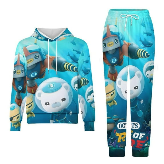 Octonauts Kids Pullover Hoodie And Sweatpants Clothes Set Casual Sweatshirt Long Sleeve Hooded Suit for Boys Girls