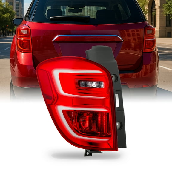 AKKON - Fits 2016-2017 Chevy Equinox [Halogen Type] Chrome Red Tail Light Driver Left Side Replacement 16 17