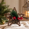 thumbnail image 4 of 2026 Christmas Home Party Decoration Rattan Star Christmas Ornament Woven Star Hanging Decoration With Red Berries For Xmas Tree Decor Christmas Celebration Party Supplies, 4 of 7