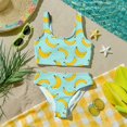 thumbnail image 6 of CCRFTGI Girls Swimsuit Size 6-7 Two Piece Sets Swimming Bikinis Beach Vacation Bathing Suit Cute Summer Fruit Print Girls Clothes Tankini Swimsuits Swimwear Cyan 7-8 Years, 6 of 9