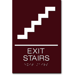 Exit Stairs Sign-Brown / White(2 Units)