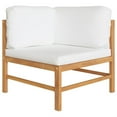 thumbnail image 2 of vidaXL 5 Piece Patio Lounge Set with Cream Cushions Solid Teak Wood, 2 of 5