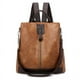thumbnail image 4 of Mochila para mujer, bolso de PU para mujer, mochila de viaje retro informal para exteriores, bolso antirrobo, 4 of 6