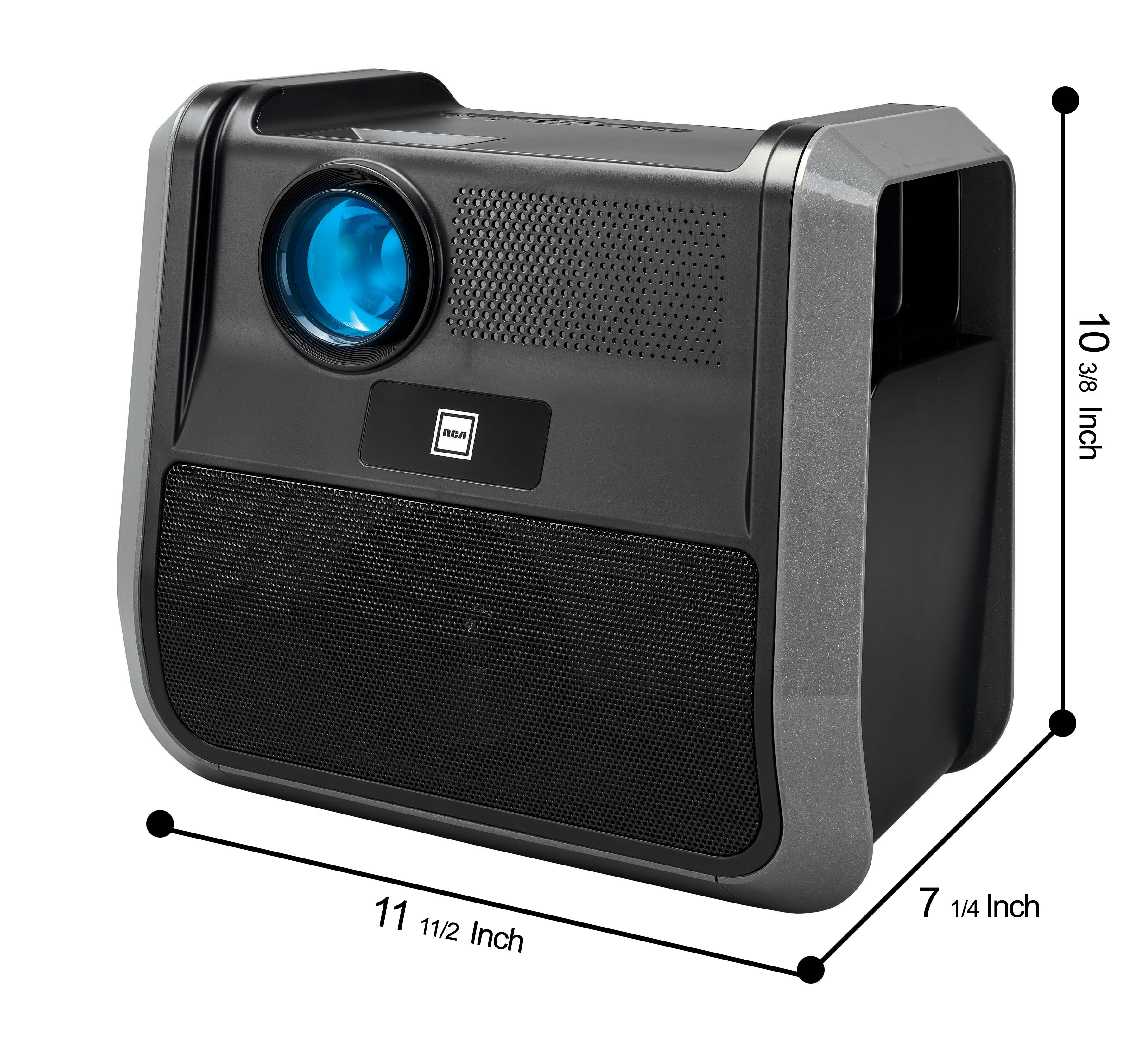 RCA RPJ060 Projector 150" Portable 1080p LED/LCD | Rechargeable Battery | Built-in Handles and Speaker - Black/Gray - image 3 of 7