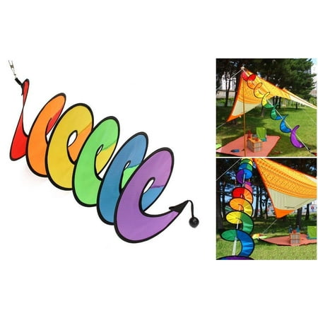 2Pcs Yard Garden Wind Spinner, Colorful Spiral Wind Spinner Hanging Decoration for Yard Garden Outdoor by Mini-Factory