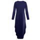 thumbnail image 3 of Vestido maxi partido con cuello en V para mujer de manga larga casual con bolsillo azul M Sunnimix Vestido largo maxi de las mujeres, 3 of 6