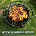 thumbnail image 4 of Verdeluxe 38” Wood Burning Fire Pits for Outside,3-in-1 Fire Pit with Grill, Spark Screen & Fire Poker,Outdoor Firepit Table with Swivel Cooking Grate for Yard BBQ Bonfire Patio Camping (38 inch), 4 of 17
