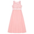 thumbnail image 4 of YONGHS Kids Girls Lace Bridesmaid Dress Long A-Line Chiffon Gown Pink 8, 4 of 6