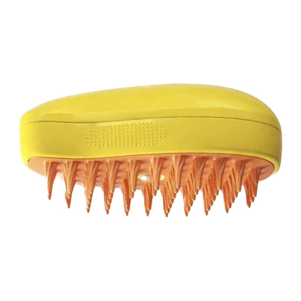 Cepillo eléctrico para el cuidado del gato, 3 en 1, peine para derramar gatos, suministros para mascotas, color amarillo