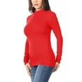 thumbnail image 3 of Women's Casual Solid Mock Neck Long Sleeve T-Shirt Top, 3 of 5