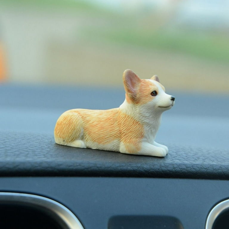 Cute Mini Corgi Home Puppy Decoration Dashboard Dog Toy Car