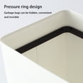 thumbnail image 4 of Ounissouiy Cubo de basura con tapa de bambú, contenedor de basura blanco, pequeña cesta de papel delgada con cubo de anillas, baño, hogar, Type2 NO2, 4 of 6