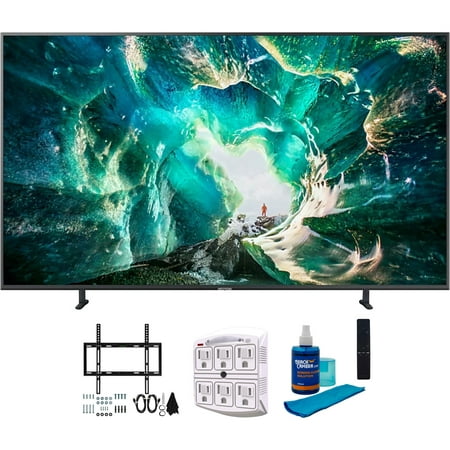 Samsung UN65RU8000 65" RU8000 LED Smart 4K UHD TV (2019) w/ Deco Mount Flat Wall Mount Kit Ultimate Bundle, Screen Cleaner (Large Bottle) and SurgePro 6-Outlet Surge Adapter w/ Night Light
