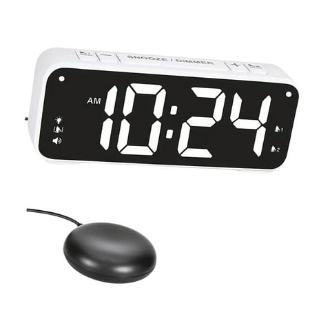 USB Charging Alarm Clock with Bed Shaker Strong Vibrations for Students and Professional