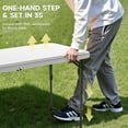 thumbnail image 4 of 4-Fit Folding Table - Dual-Height Adjustable, Sturdy 400-lb Rating. Portable Foldable Design for Indoor/Outdoor, Camping & Parties,2-Pack, 4 of 7