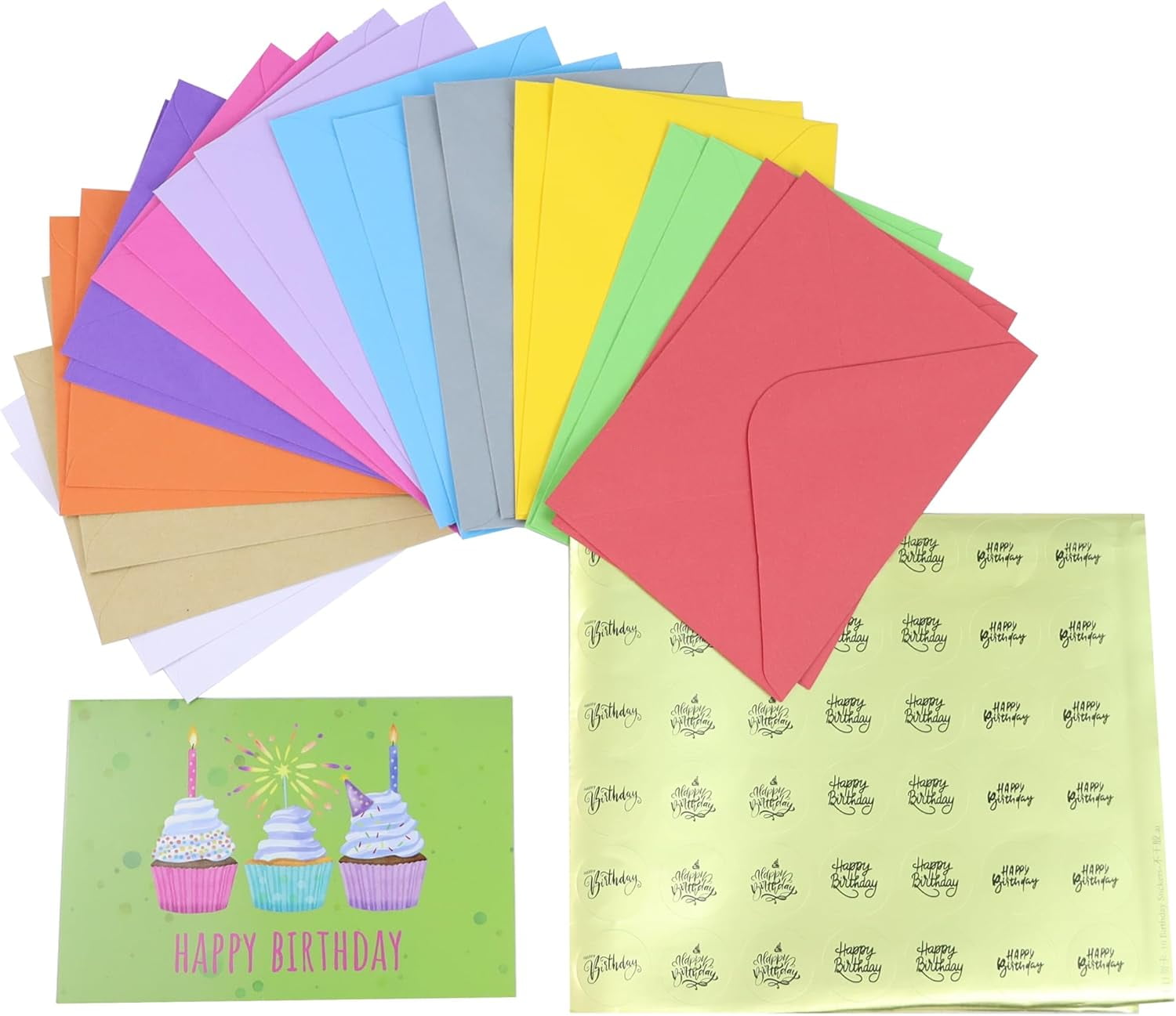 Dessie 120 Happy Birthday Cards with Unique Designs and Birthday Wishes Inside, 4” x 6”