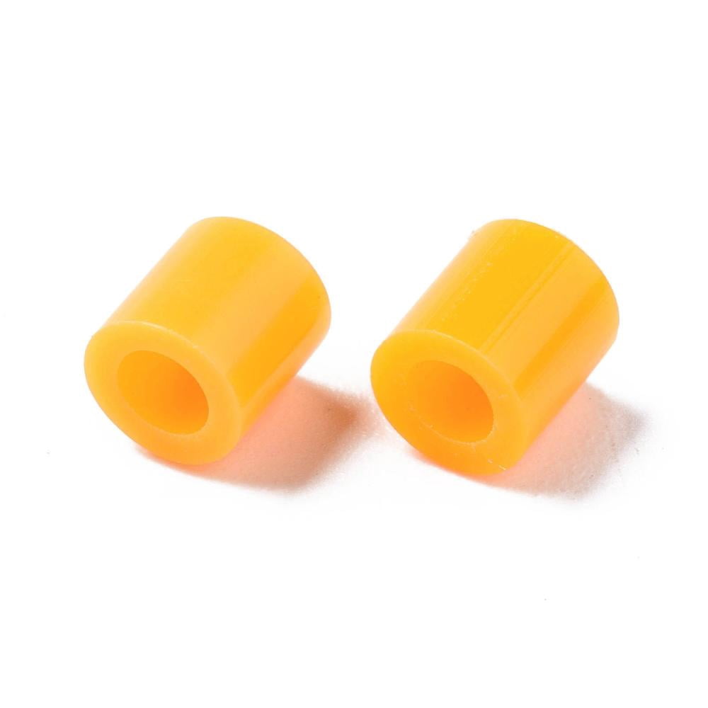 PE Fuse Beads DIY Melty Beads Tube Orange 5x5mm Hole: 3mm about 8000pcs/500g