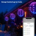 thumbnail image 5 of Smart RGB Christmas Tree Hanging Decor Lights Outdoor, 12" Color Changing Sphere Lights, App & Remote Control, Waterproof Fairy Ball Lights, Light Up Ornaments for Patio Wedding Decor, 5 of 6
