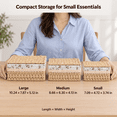 thumbnail image 3 of MEHOOM Small Wicker Storage Baskets with Lids, Set of 3 Handwoven Paper Rope Decorative Baskets with Washable Cotton Liners for Shelves and Tabletops, Beige, 3 of 11