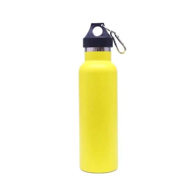 Kearding Producto ecológico que ayuda a reducir la botella de agua de un solo plástico Botella termo con apertura de boca ancha Utensilios de cocina amarillo 600ML