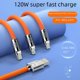 thumbnail image 2 of Cable de datos tres en uno para máquina de aleación de zinc de 120 W, para pasajeros, uno, arrastre tres, para Apple, Huawei, carga rápida, 2 of 5