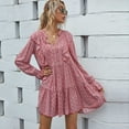 thumbnail image 4 of Qiopertar Robe Décontractée à Manches Courtes et Col en V à Fleurs pour Femmes, Mode Adorable, en Solde à Moins de 5$, Offres d'Accès Anticipé, 4 of 8
