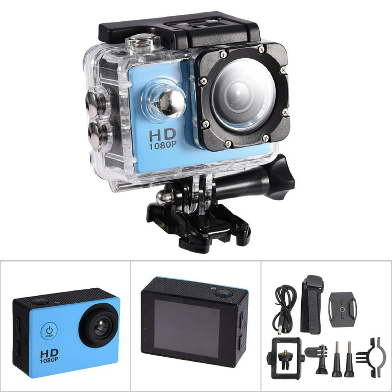 Underwater Camera Sport Outdoor Mini Camera Waterproof Cam Screen Action  Camera Color Water Resistant Video Surveillance Color: Black, Bundle: Camera  Only