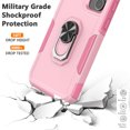 thumbnail image 6 of Phone Case for S23 FE Case Galaxy S23 FE 5G Phone Case Samsung S23 FE Case, Heavy Duty Shockproof Full Body Phone Cover Built in Rotatable Magnetic Ring Holder Kickstand , 2023 Pink, 6 of 7