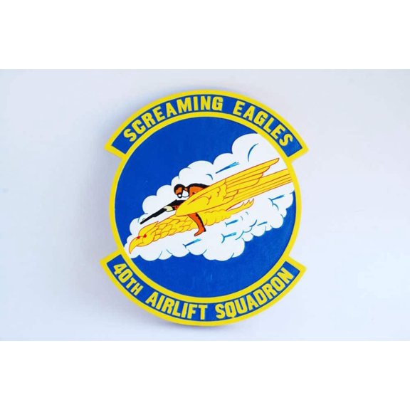 40th Airlift Squadron Plaque,14, Mahogany