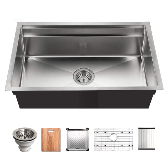 HOUZER NVS-5200 Workstation Kitchen Sink, 36, Stainless Steel