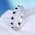 thumbnail image 4 of Natural Opal Sapphire Ring, Full Eternity Wedding Band, Silver 14k Gold plated silver Band, Opal Stacking Matching Band Anniversary Gift For Her, 4 of 5