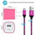 thumbnail image 6 of Micro USB Cable with Android Charger, Hootek 6FT USB A to micro cable High Speed Fast Charging Cable, usb cable micro with USB Wall Charger Fast Charger Adapter Plug, android charger block, Pink, 6 of 8