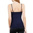 thumbnail image 4 of Juniors Solid Plain Adjustable Spaghetti Strap Layering Cropped Camisole Tank Top (True Navy, S), 4 of 4