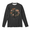 thumbnail image 4 of Arlun,2025 Fall Crew Neck Long Sleeve T Shirts Plus Size Fashion Graphic Printed Loose Fit Comfortable Lightweight Tops Soft Baggy Lounge Tops Dark Gray XXL, 4 of 4