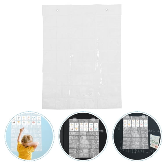 DEEPCRAFF Transparent Pocket Chart Accessory, 31.5 x 17.7 Inches, and Clear Organizer for Classroom or Home Use