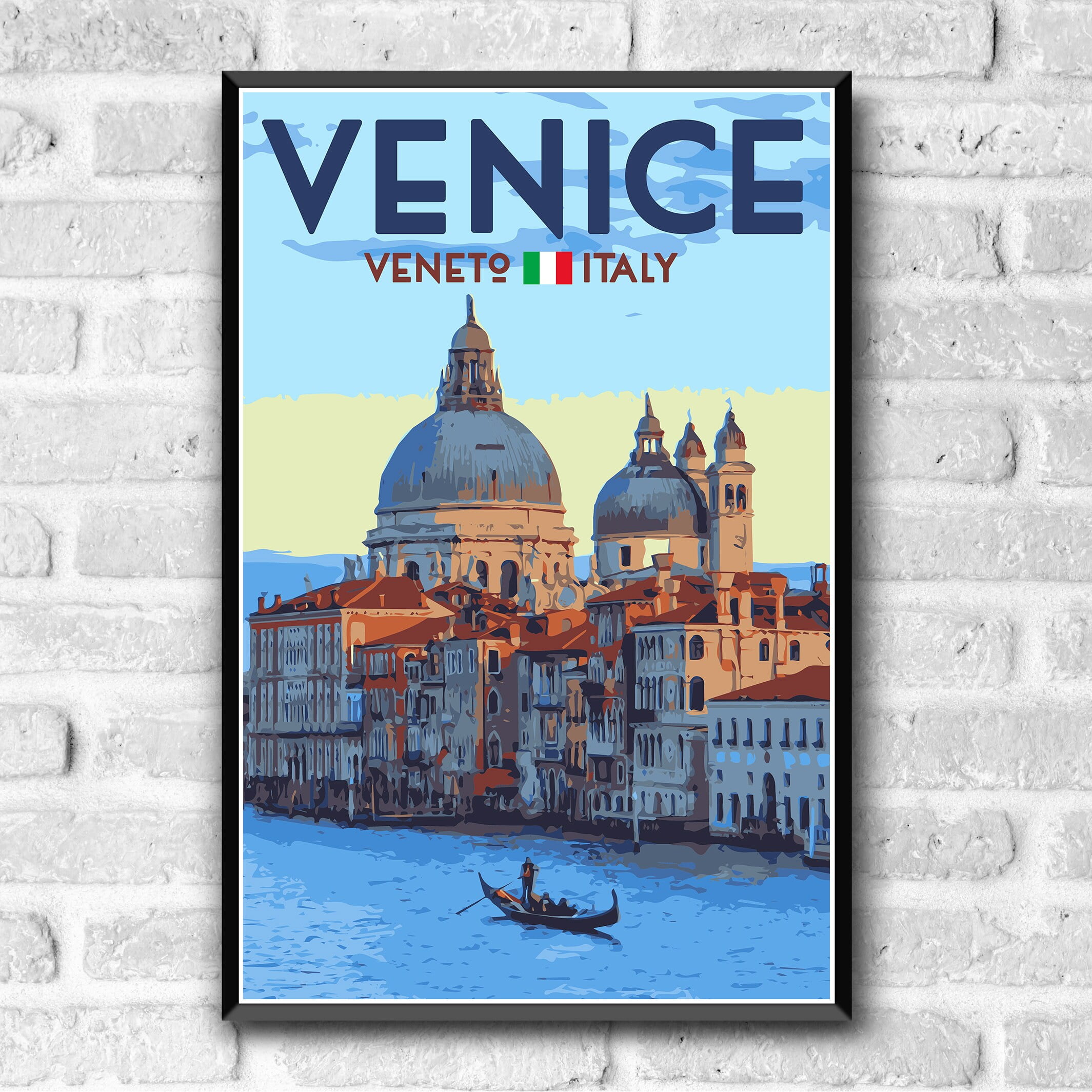 Venice Italy Vintage Travel Poster / Postcard WPA Style Retro Art