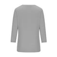 thumbnail image 5 of Frostluinai Knit Tops for Women Ribbed 3/4 Length Sleeve Basic Crew Neck Shirts Comfy T Shirts Solid Casual Tees Soft Going Out Blouses, 5 of 6