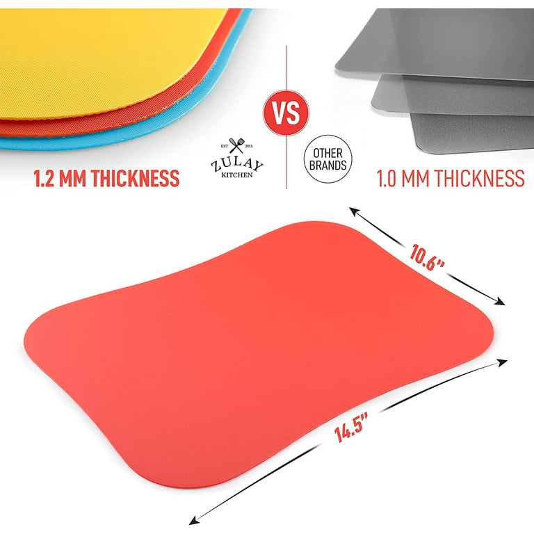  Modern Flexible Cutting Board Mats - Extra Thick Durable  Non-slip Material - BPA Free - Set of 3: Home & Kitchen