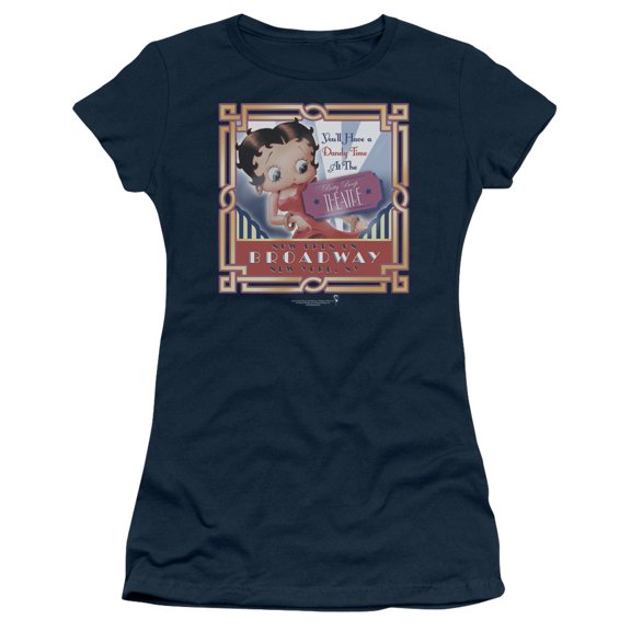 Betty Boop - On Broadway - Juniors Teen Girls Cap Sleeve Shirt - Large